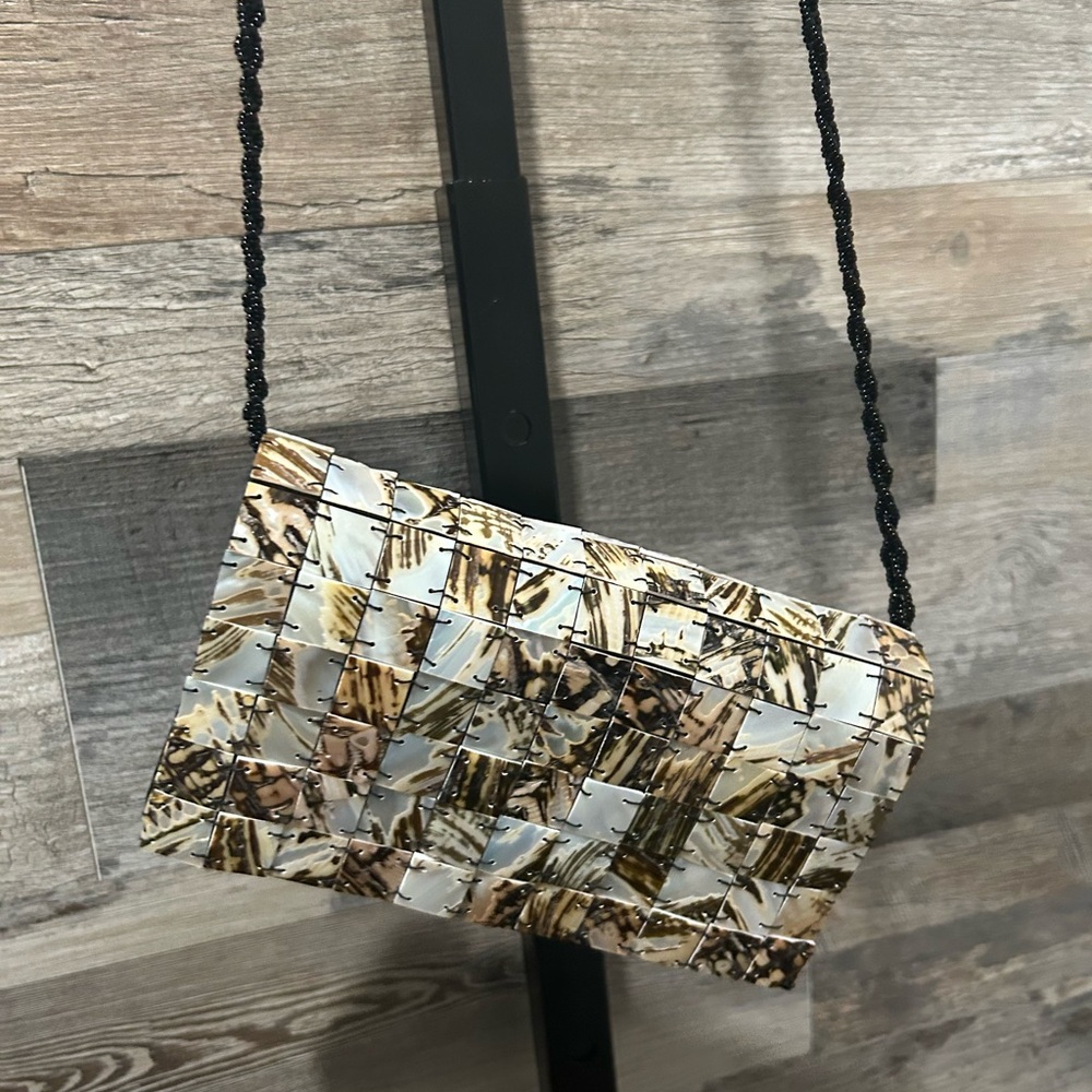 TICO Collection Shell handbag with beaded strap